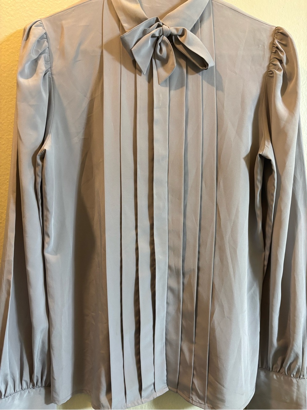 Pleated Bow Tie Shirt